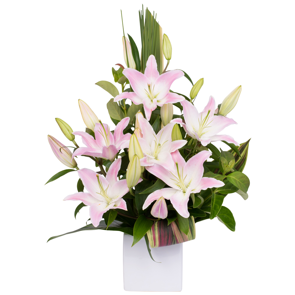 Oriental Lilies in ceramic - Pink